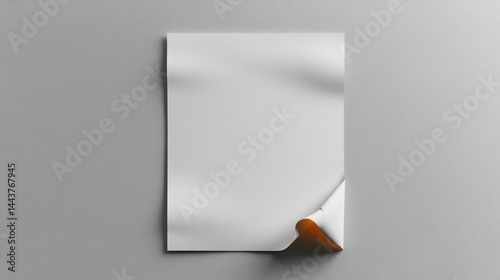 Blank white paper with curled corner