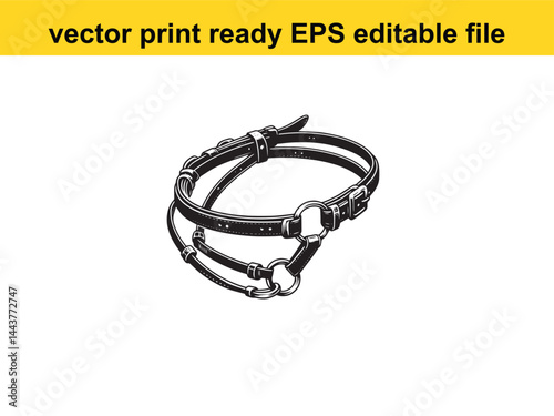 Horse bridle vector for horse