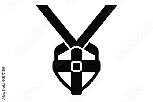 zipline harness vector icon