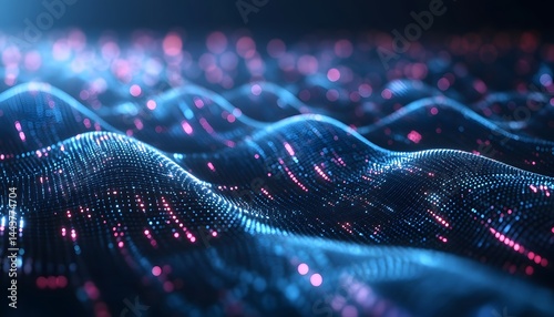 Digital backdround ideal for technological operations, neural networks, AI, data transmission and encryption, digital archives, audio and visual representations, scientific research , 