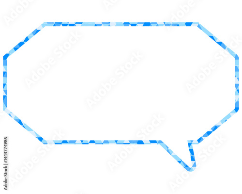 ステンドグラス風吹き出し　三角形模様　細長い八角形