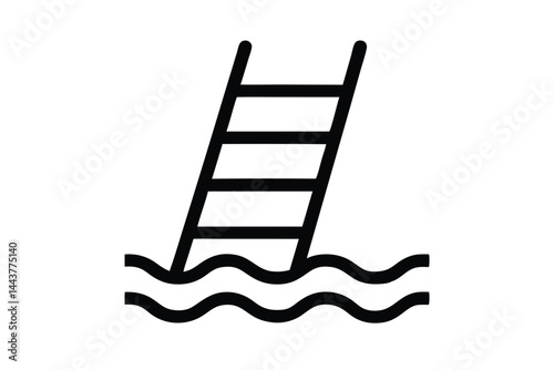 pool ladder vector icon
