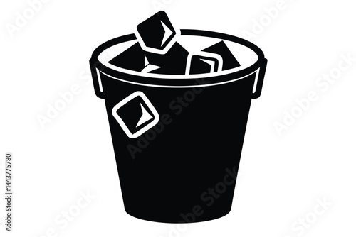ice bucket with drinks vector icon