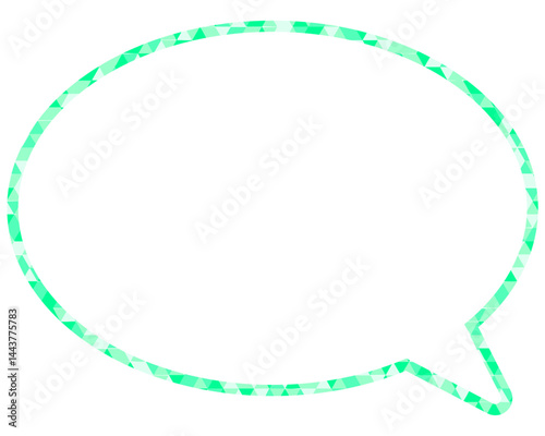 ステンドグラス風吹き出し　三角形模様　丸形