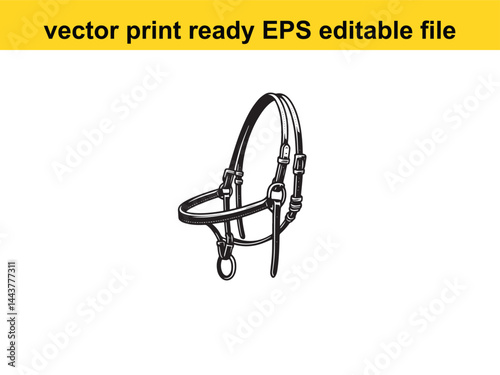 Horse bridle vector for horse