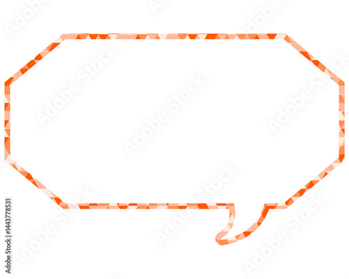 ステンドグラス風吹き出し　三角形模様　細長い八角形