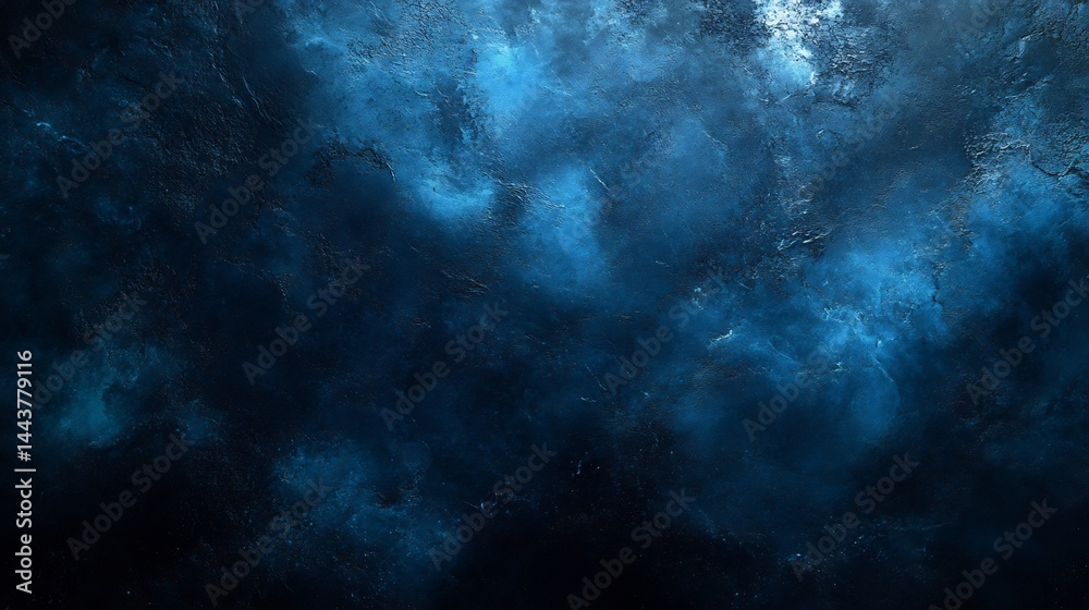 Obraz premium Deep navy blue and black abstract background with subtle graining Designed