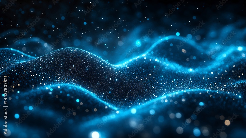 Deep turquoise and midnight blue abstract composition Crafted