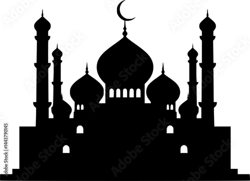 Mosque building simple design vector