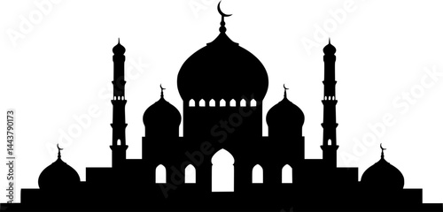Mosque building simple design vector