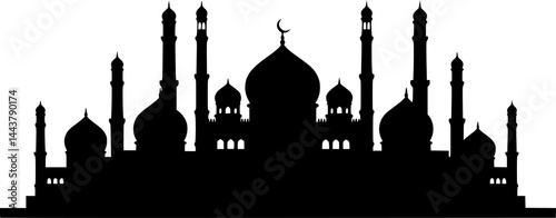 Mosque building simple design vector