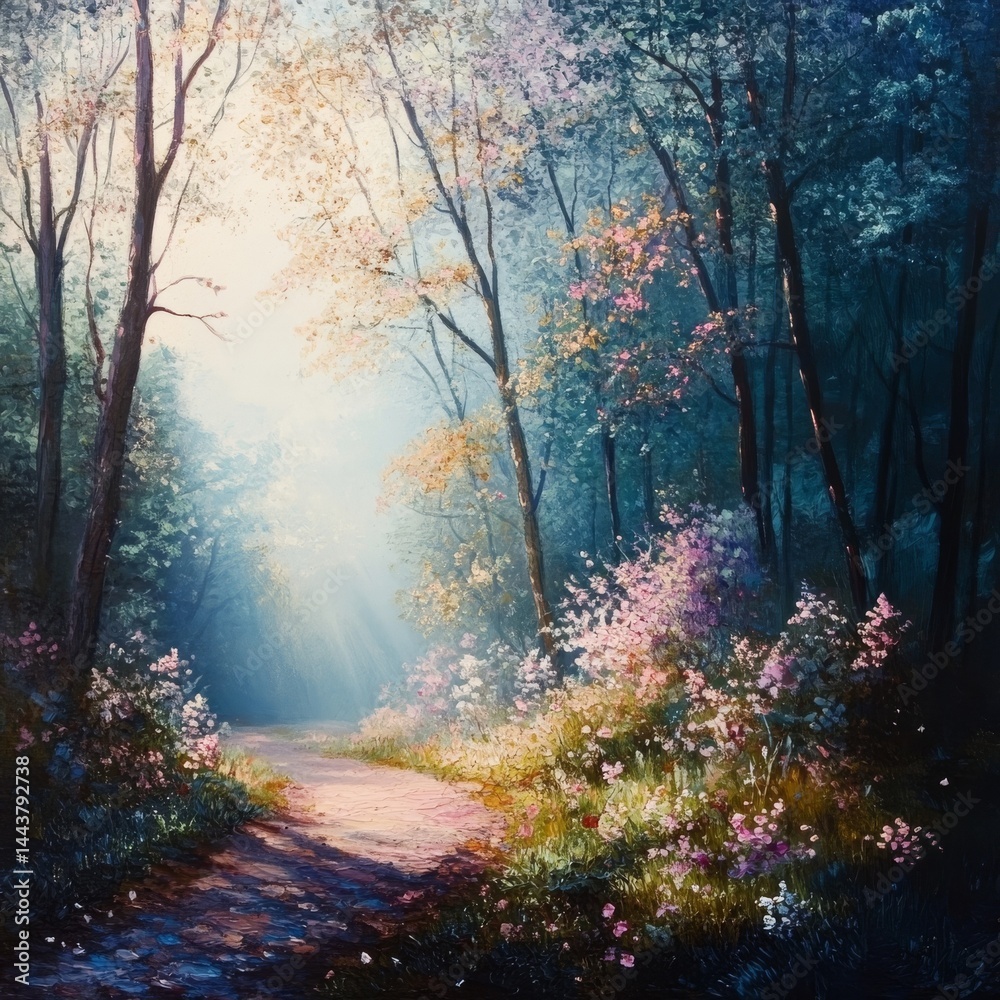 Obraz premium Verdant spring forest.