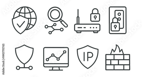 Set of icons for computer security