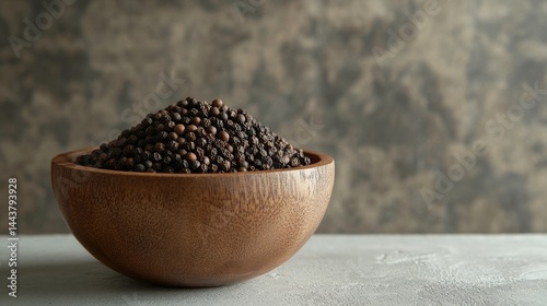 Spiced mix on wood, grey surface.