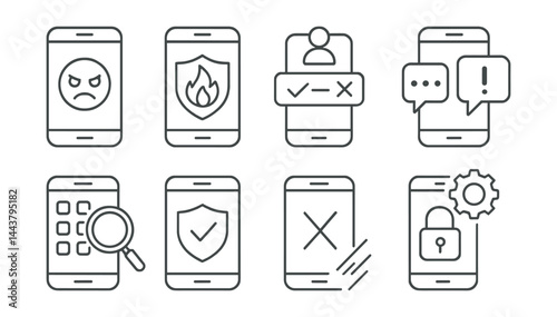 Set of icons for a cell phone