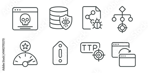 Set of icons for a computer screen