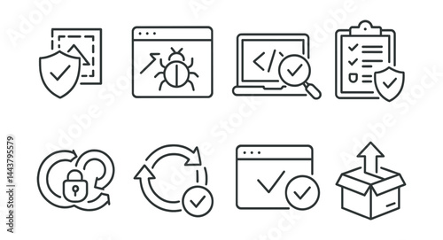 Set of icons for computer security and protection