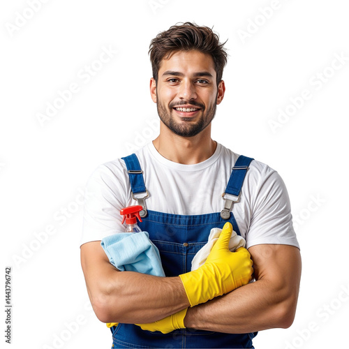 Smiling Cleaner in Uniform