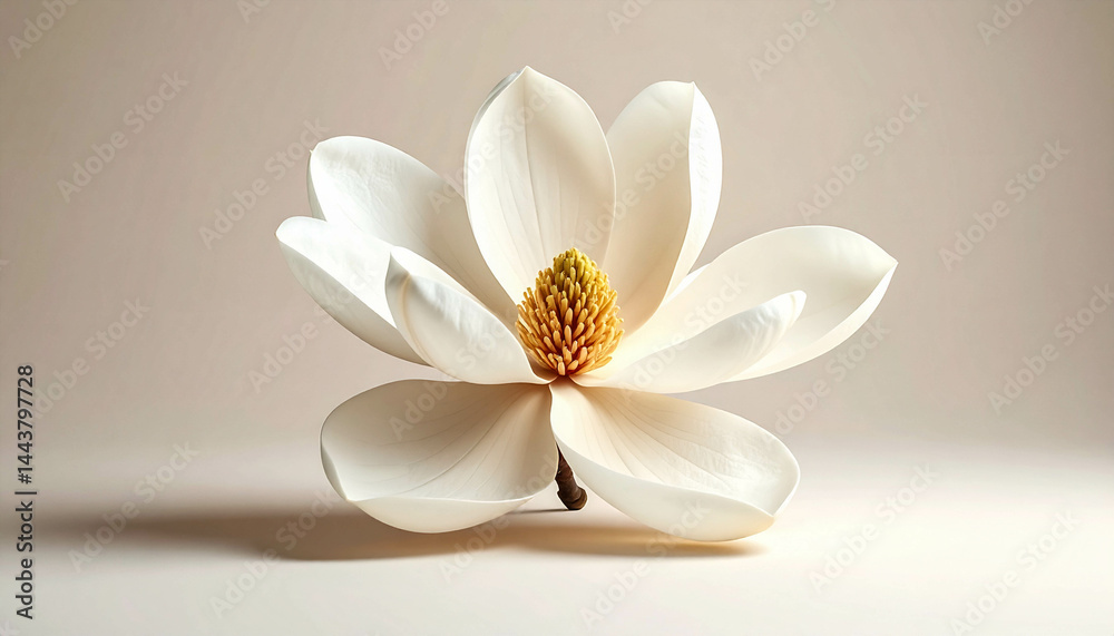 Obraz premium a magnolia blossom rendered in soft cream and blush hues