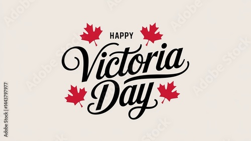 Elegant Canadian Victoria Day Celebration with Maple Leaf and Festive Elements