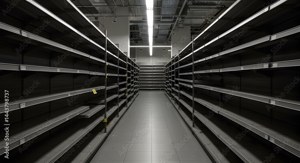 Empty shelves in store