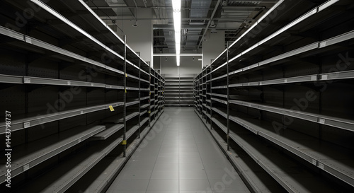 Obraz na płótnie Empty shelves in store w salonie