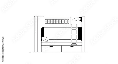 Obraz na płótnie Bunk Bed isolated on white background w salonie