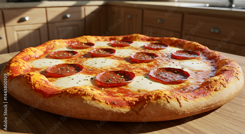 Pepperoni Pizza on Table