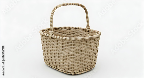 Wicker Basket Isolated on White Background
