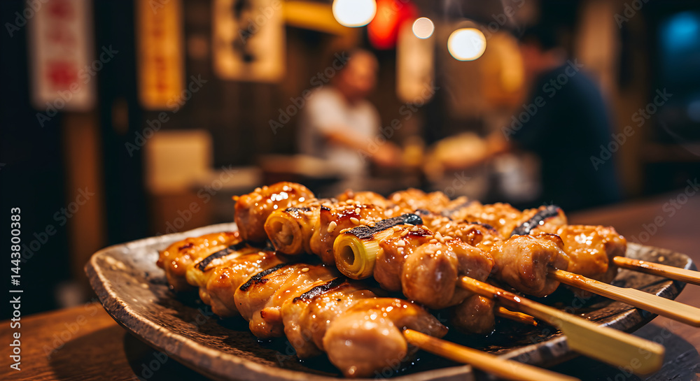 Delicious Yakitori Skewers at Japanese Restaurant
