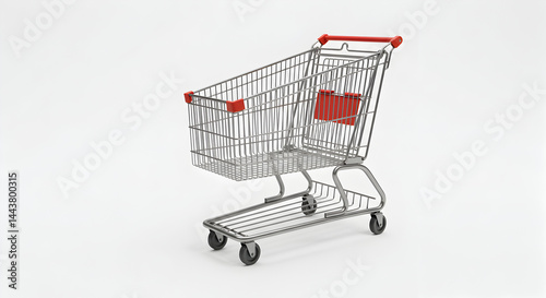 Obraz na płótnie Shopping cart isolated on white background w salonie