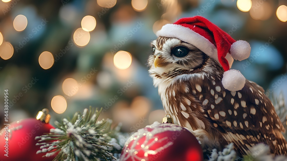 owl christmas Christmas collection long header banner format panorama website header banner high quality photo animal, decoration, season, bird