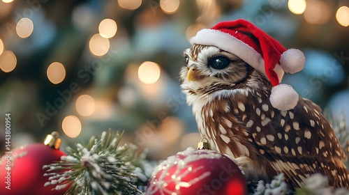 Obraz na płótnie owl christmas Christmas collection long header banner format panorama website header banner high quality photo animal, decoration, season, bird
w salonie