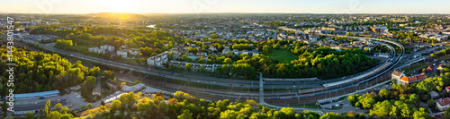 Kopiec Krakusa w Krakowie, widok z powietrza. Kraków 
