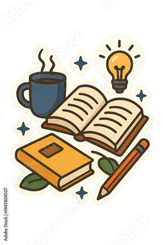 Study Vibes: A Cozy Learning Corner Sticker