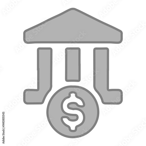 grey bank dolar icon