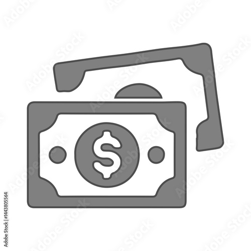 grey banknote dolar icon