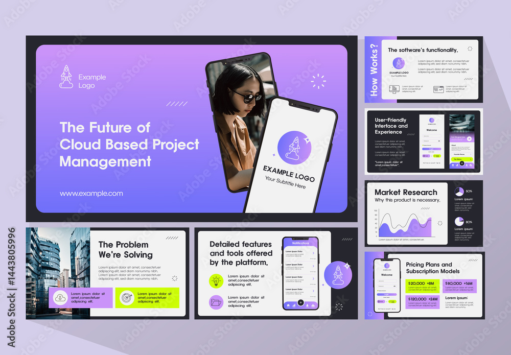Purple And Black Cloud Based Project Management Proposal Presentation ...