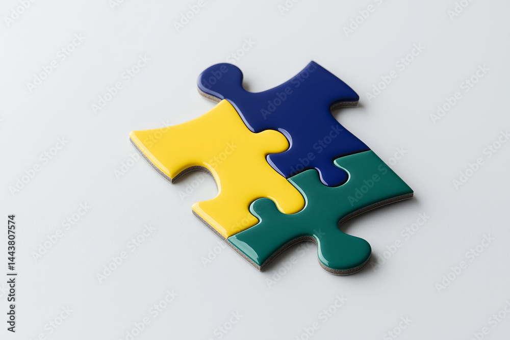 Colorful puzzle pieces arranged together on neutral surface showcasing creativity and problem-solving concepts Colorful puzzle pieces arranged together on neutral surface showcasing creativity and problem-solving concepts