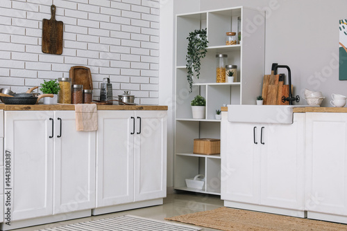 Kitchen counters and shelvi...