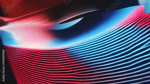 Intricate and flowing patterns captivate the viewer with a blend of blue, red, and white hues. This captivating display of colors and shapes evokes a sense of movement and energy