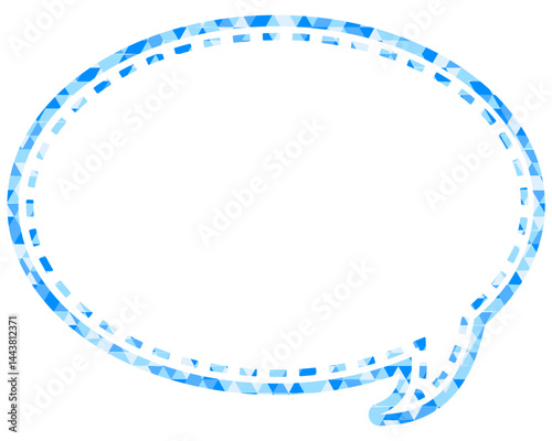 ステンドグラス風吹き出し　三角形模様　丸形