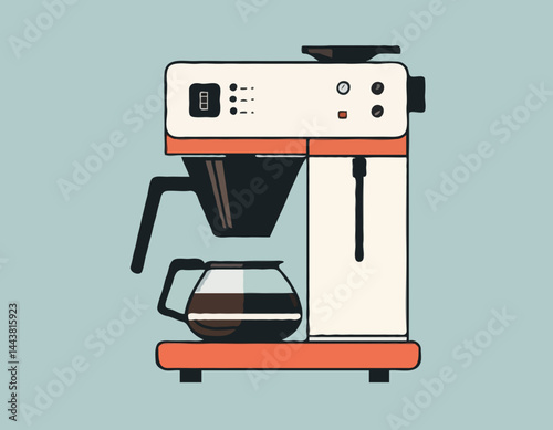 Clean Vector Illustration of a Modern Coffee Maker