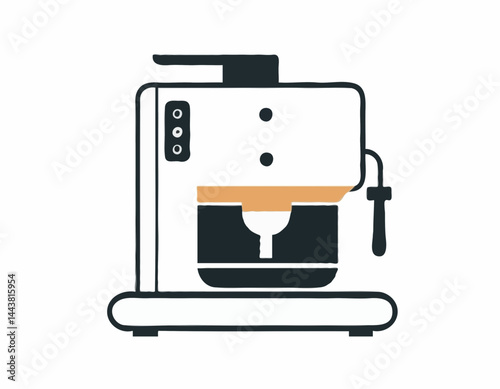 Clean Vector Illustration of a Modern Coffee Maker