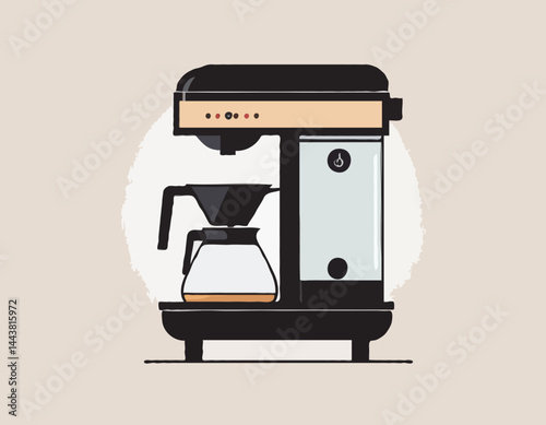 Clean Vector Illustration of a Modern Coffee Maker
