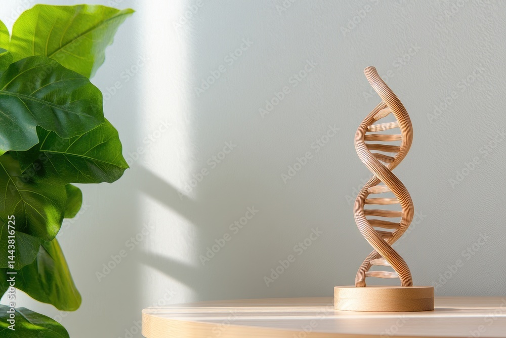 Wooden dna model science research medical study health
