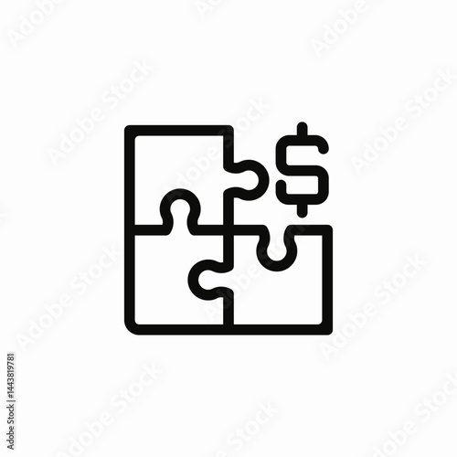 financial puzzle icon sign vector