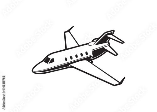 Private jet silhouette vector