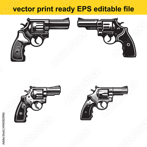 revolver vector silhouette