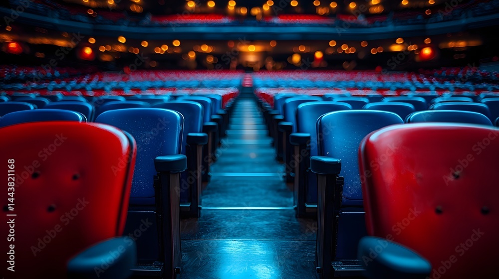 Obraz premium Empty Auditorium Seats Await the Next Captivating Performance